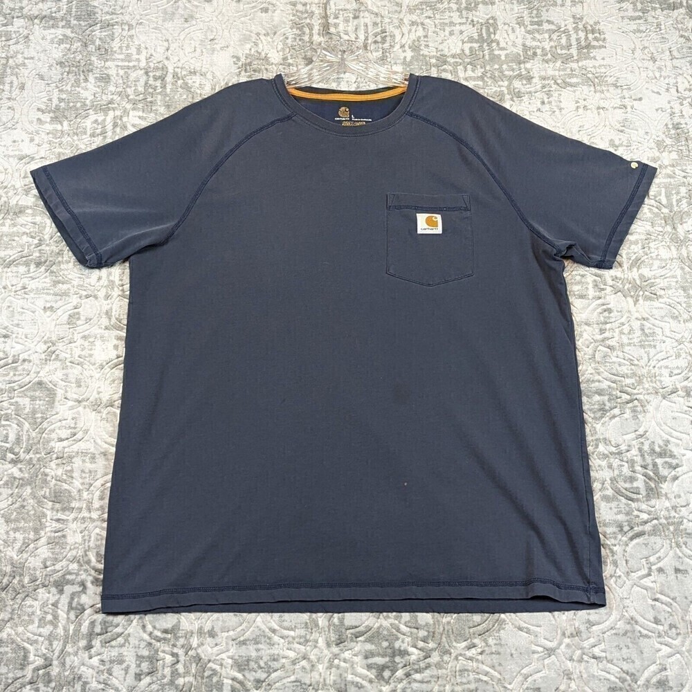Carhartt Shirt Mens Large Black Relaxed Fit Short Sleeve Pocket Work Grunge